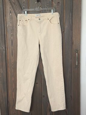 Abercrombie & Fitch Cream Straight-Leg Jeans